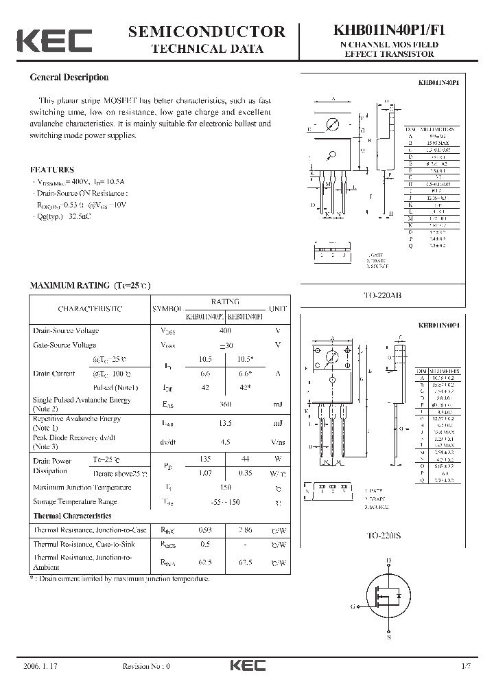 KHB011N40F1_710623.PDF Datasheet