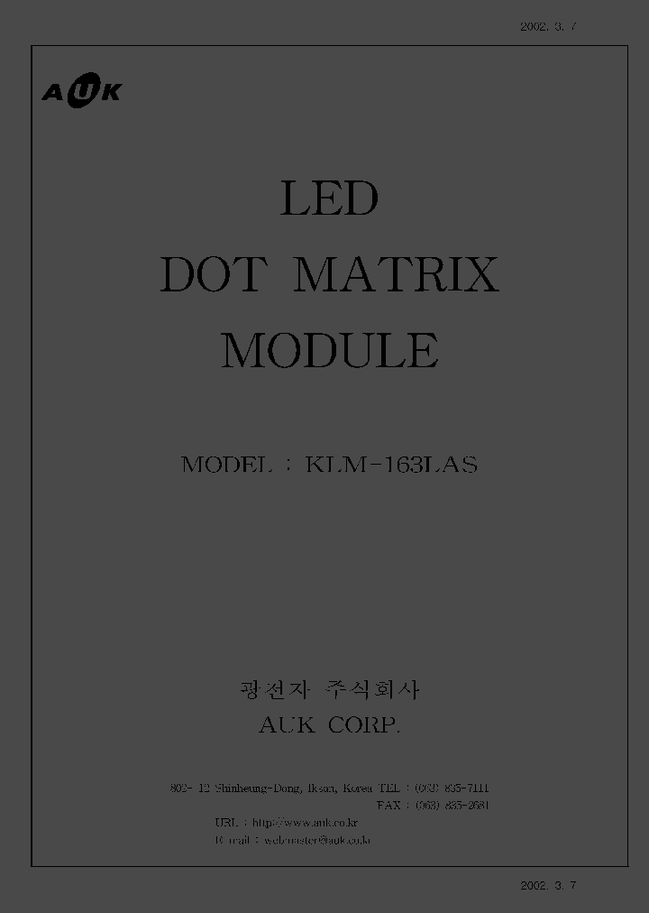 KLM-163LAS_806021.PDF Datasheet