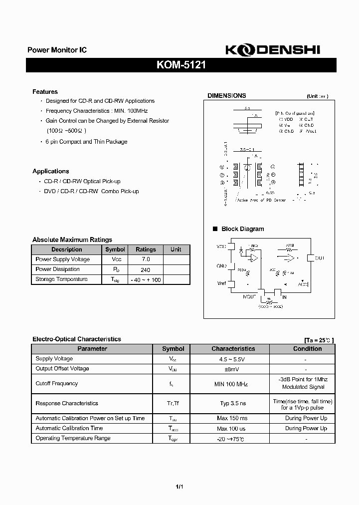KOM-5121_885329.PDF Datasheet
