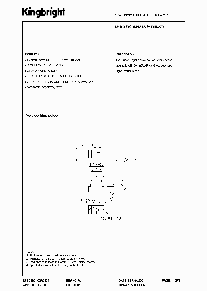 KP-1608SYC_716335.PDF Datasheet