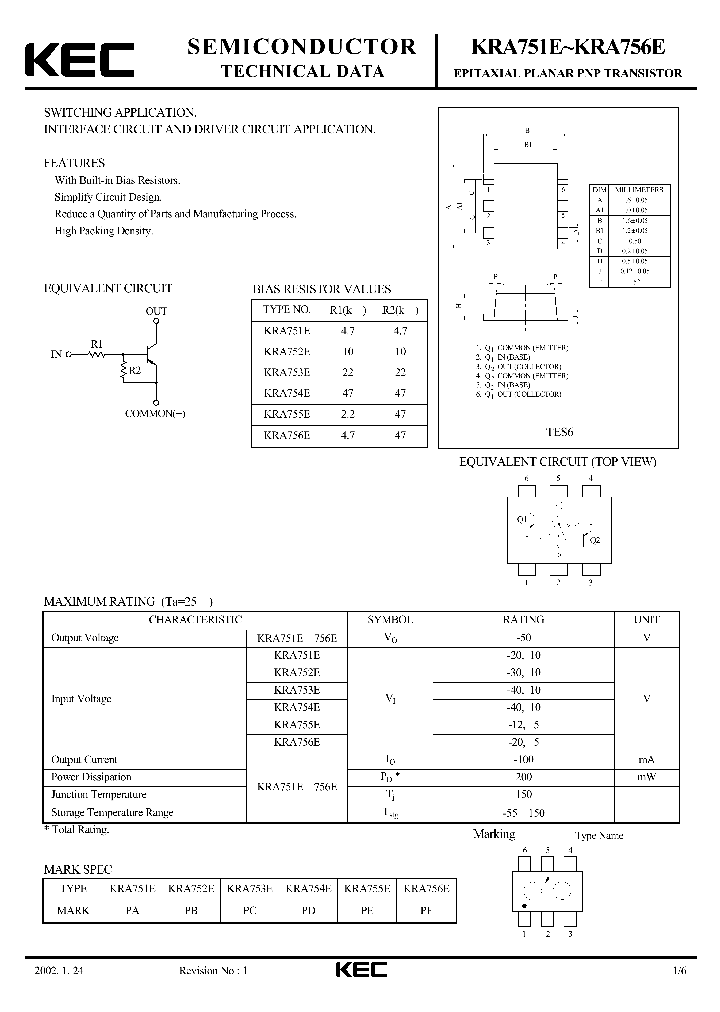 KRA752E_812108.PDF Datasheet