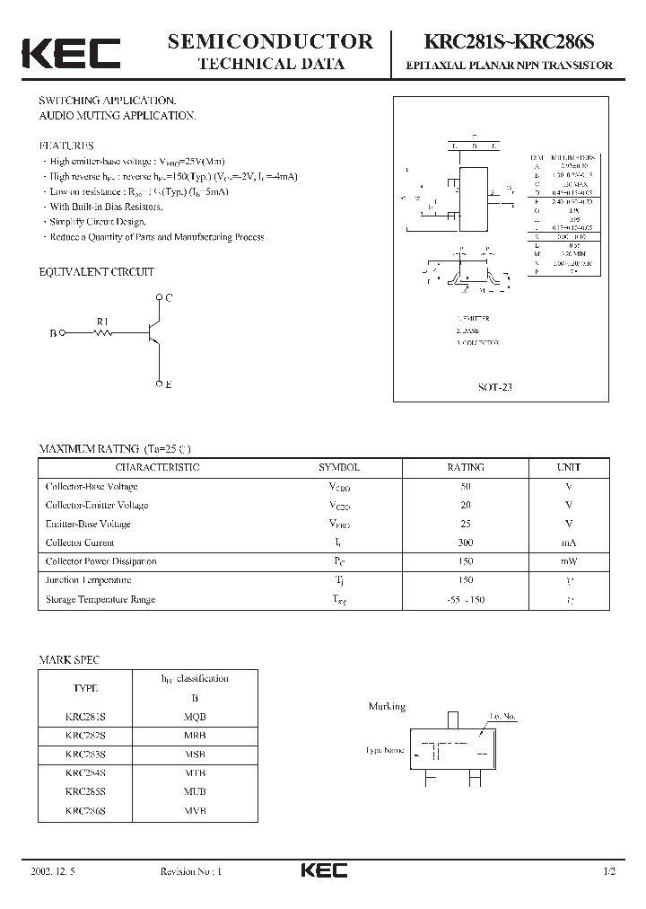 KRC281S_801561.PDF Datasheet