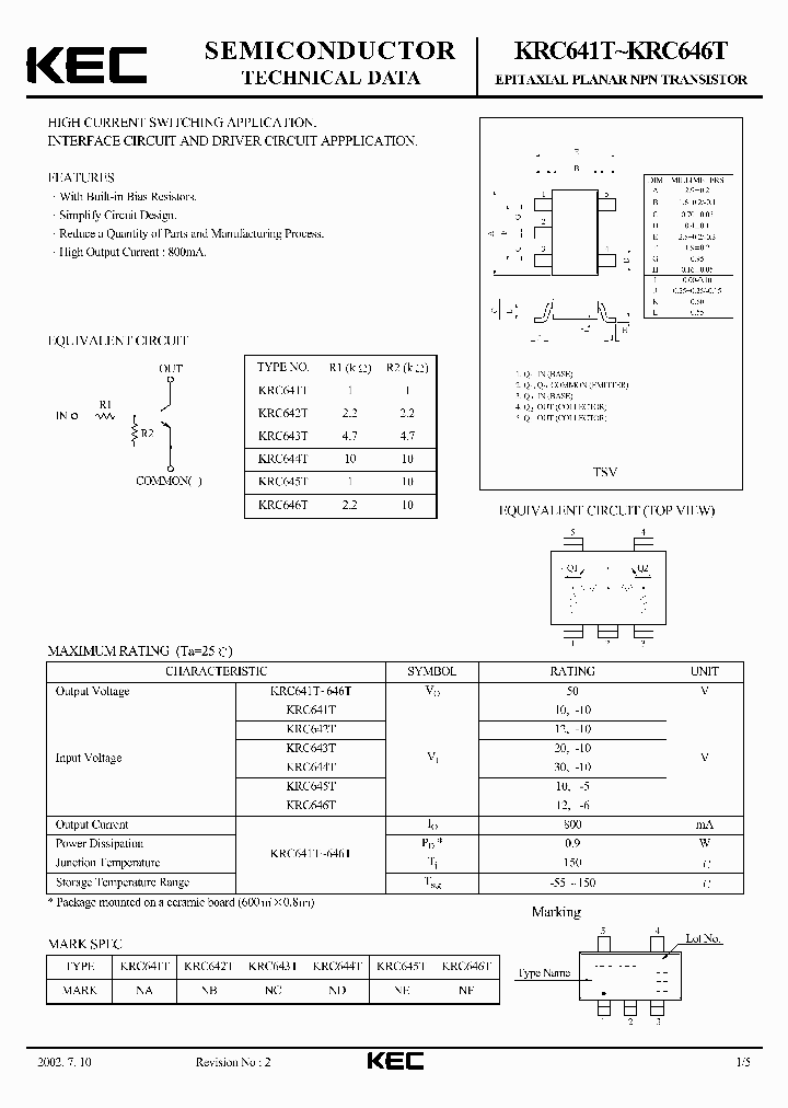 KRC645T_901190.PDF Datasheet