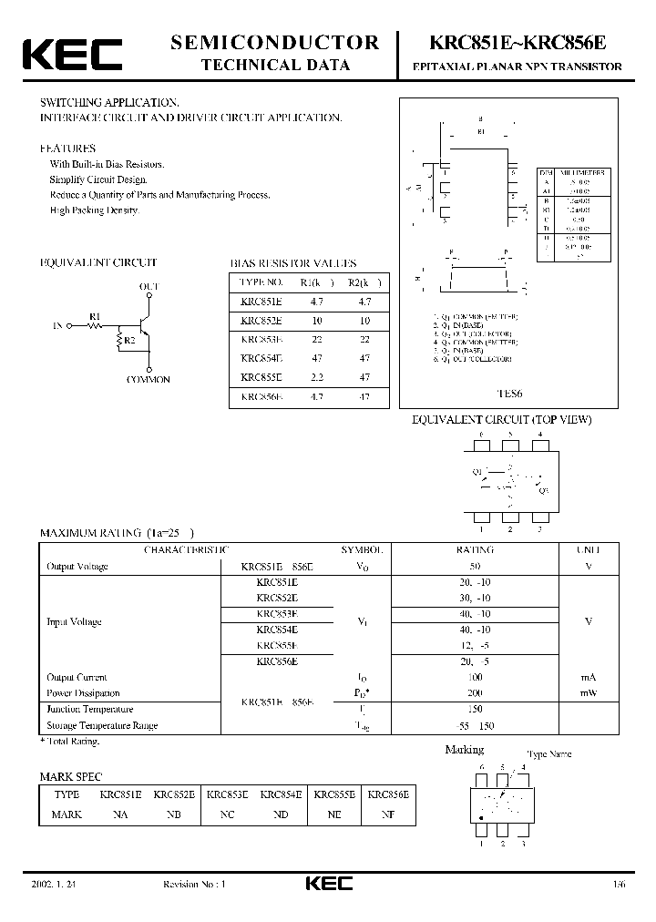 KRC852E_861687.PDF Datasheet
