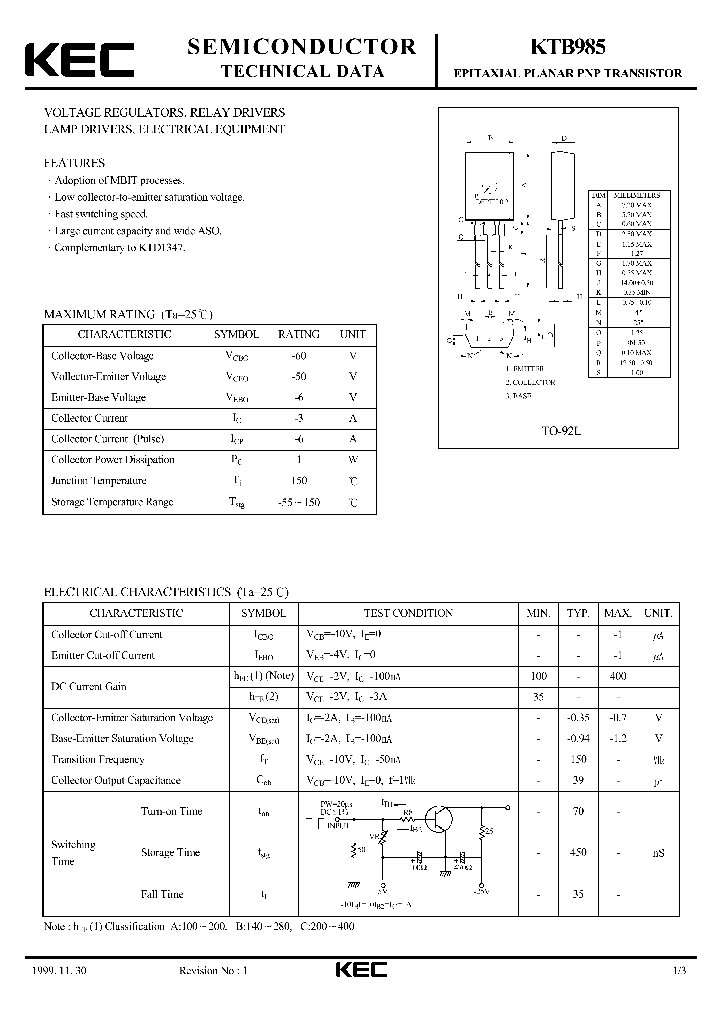 KTB985_802787.PDF Datasheet