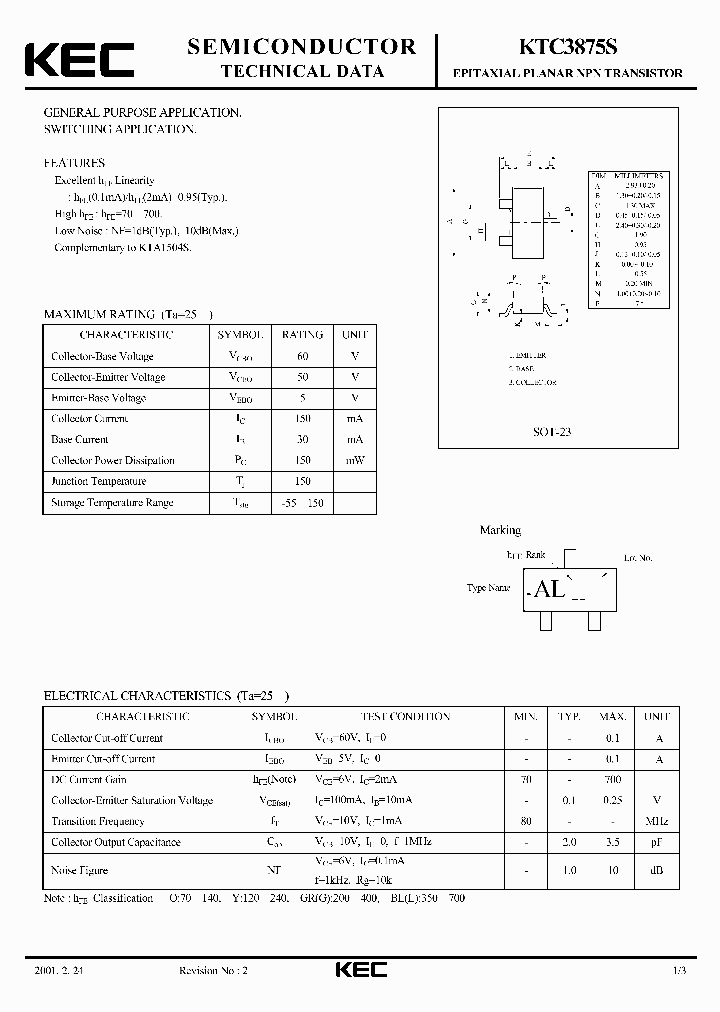 KTC3875S_1010267.PDF Datasheet