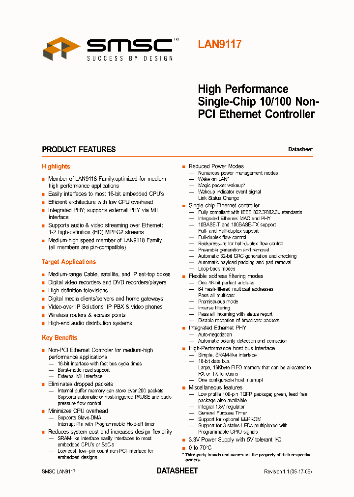 LAN9117_722149.PDF Datasheet