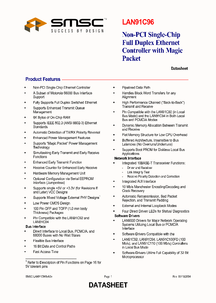LAN91C96-MS_631725.PDF Datasheet
