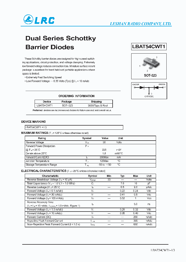 LBAT54CWT1_956714.PDF Datasheet