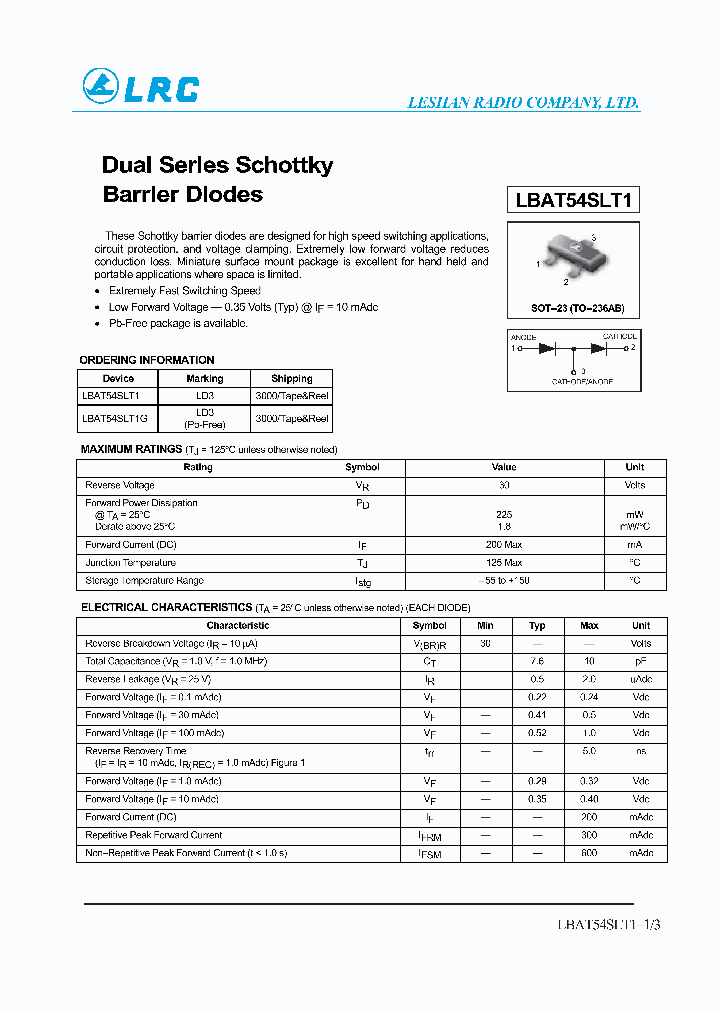 LBAT54SLT1_956717.PDF Datasheet