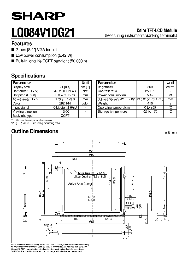 LQ084V1DG21_951956.PDF Datasheet