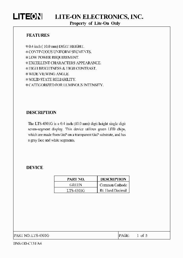 LTS-4301G_666181.PDF Datasheet