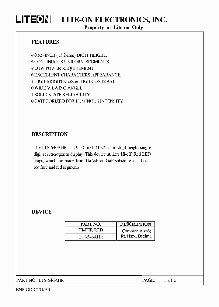LTS-546AHR_603775.PDF Datasheet