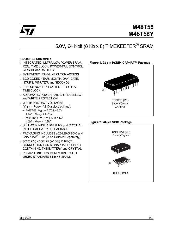 M48T58Y-70PC1TR_917136.PDF Datasheet