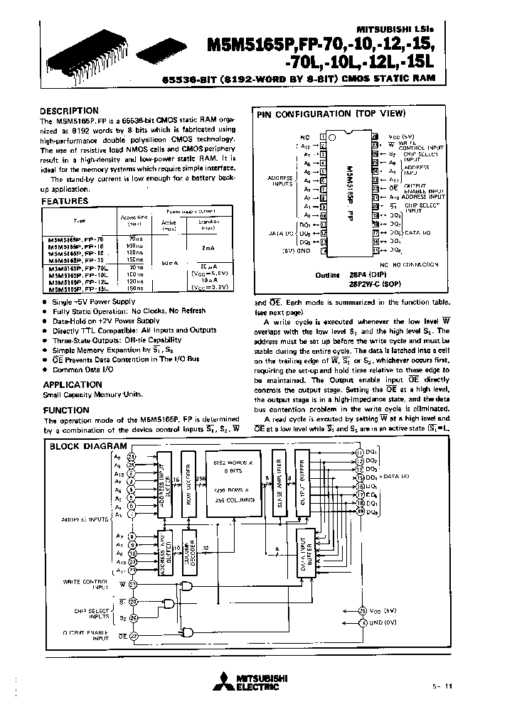 M5M5165FP-10_645146.PDF Datasheet