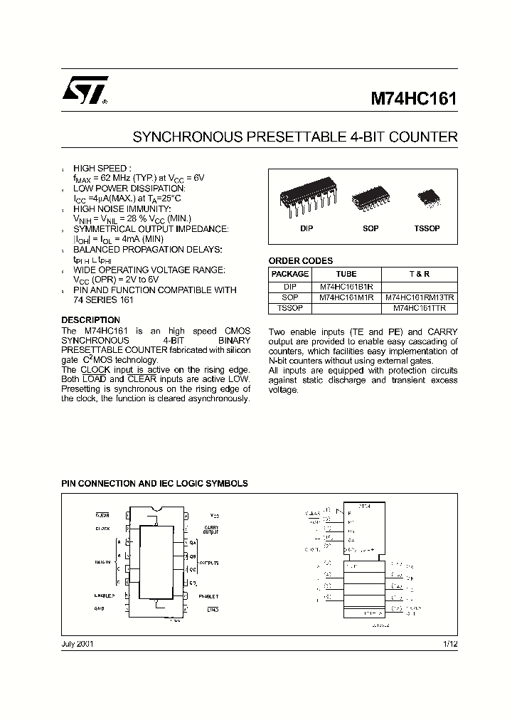 M74HC161RM13TR_616750.PDF Datasheet