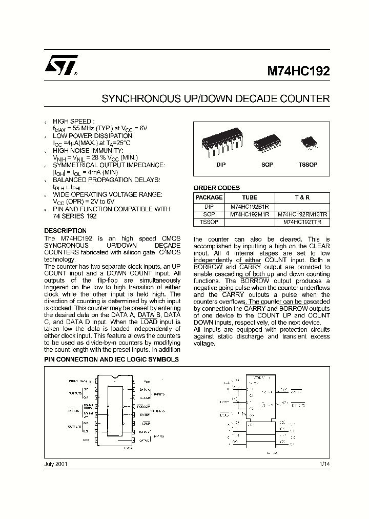 M74HC192RM13TR_728849.PDF Datasheet