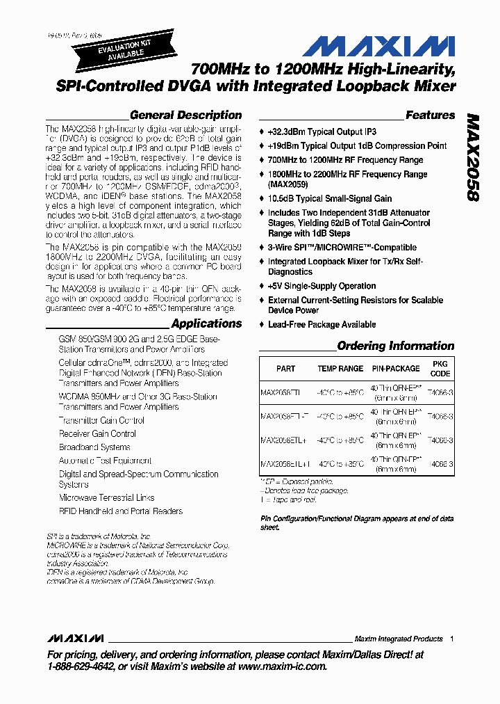 MAX2058ETL-T_690197.PDF Datasheet