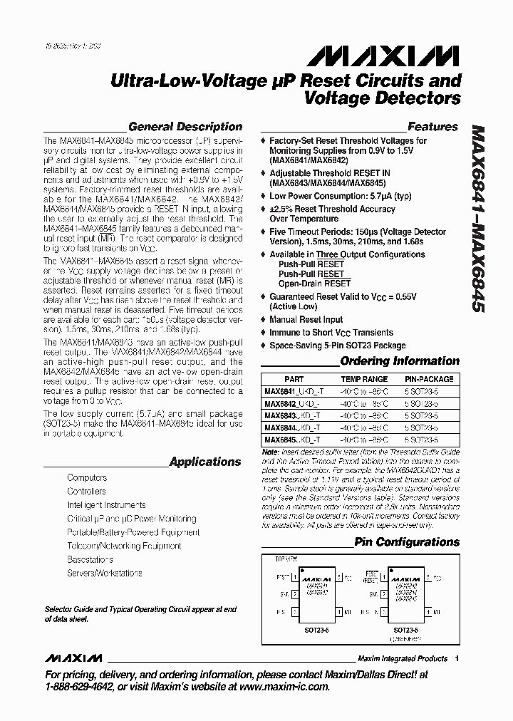 MAX6845UKD0_830531.PDF Datasheet