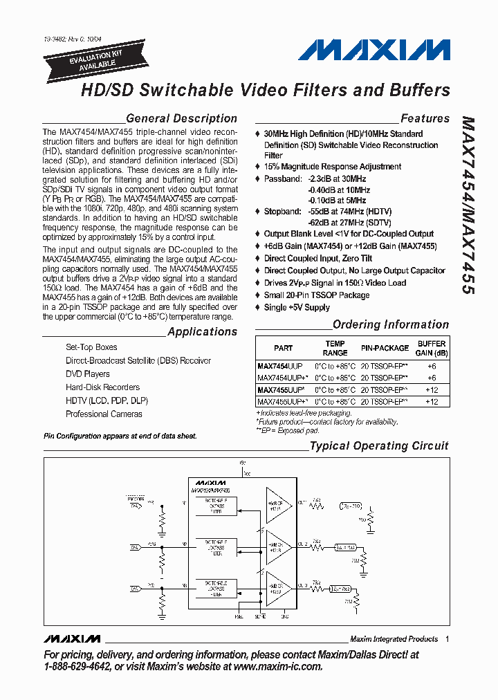 MAX7454UUP_715027.PDF Datasheet