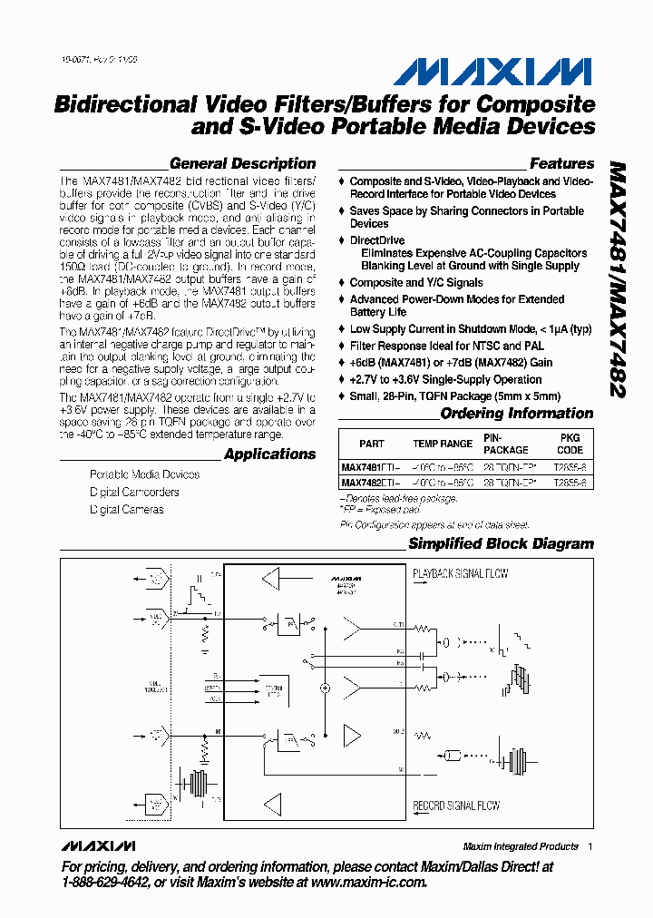 MAX7482ETI_669309.PDF Datasheet