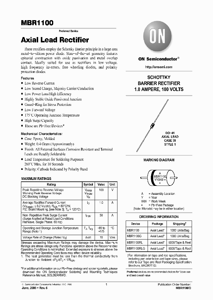 MBR1100RLG_741839.PDF Datasheet