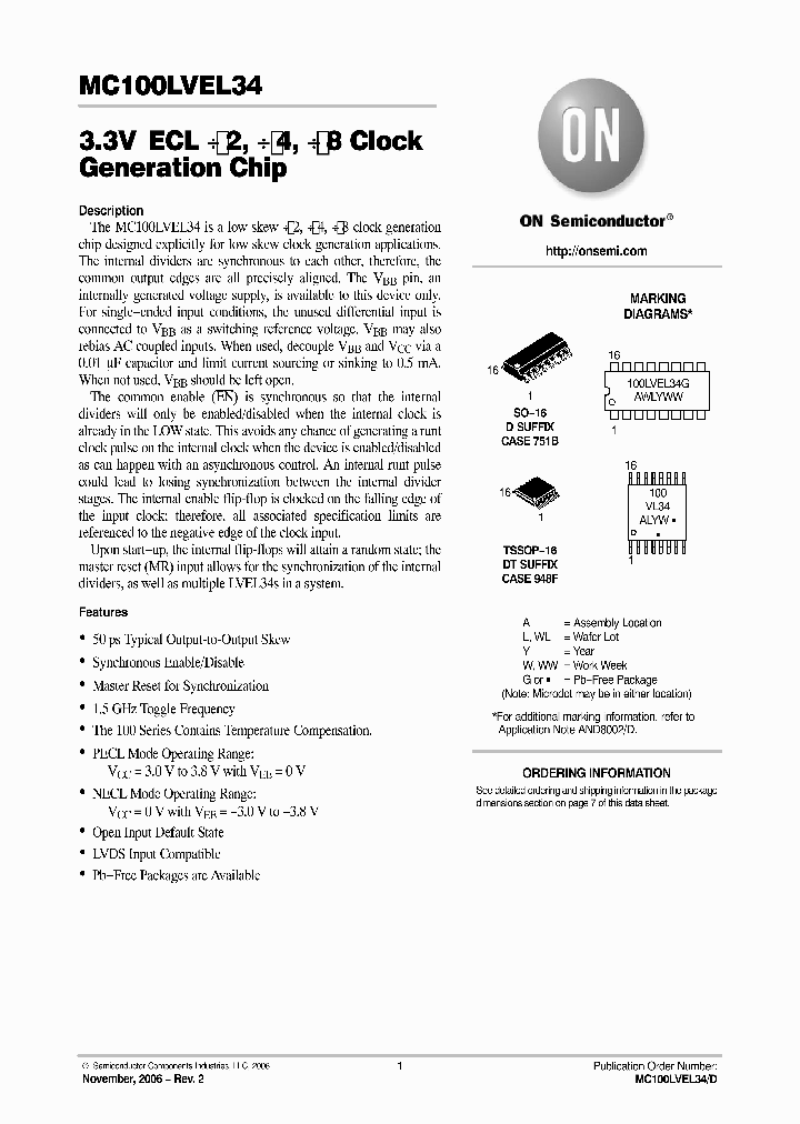 MC100LVEL34_705345.PDF Datasheet
