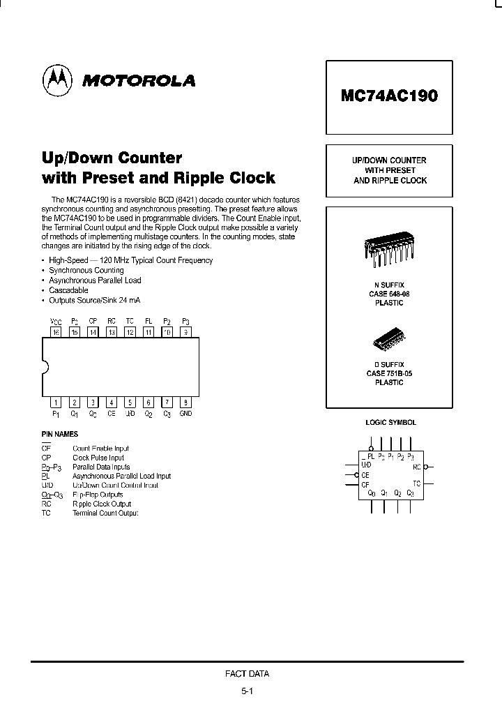 MC74AC190_925066.PDF Datasheet
