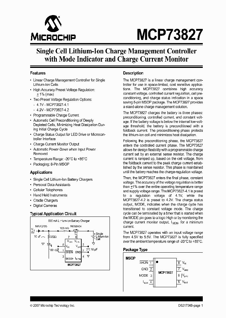 MCP73827_1013934.PDF Datasheet