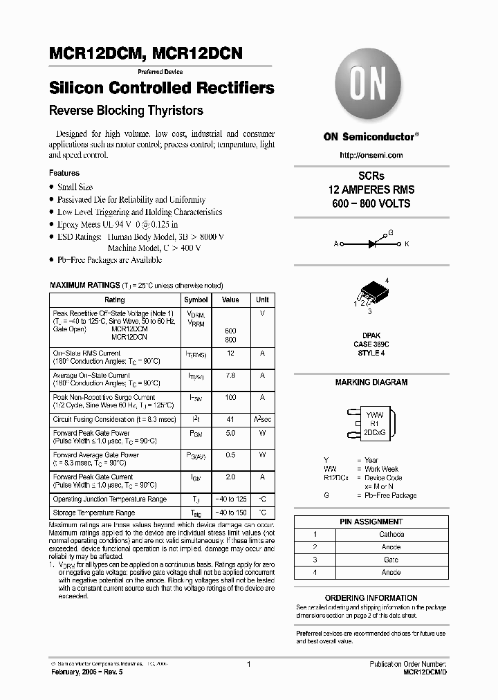 MCR12DCM_742434.PDF Datasheet
