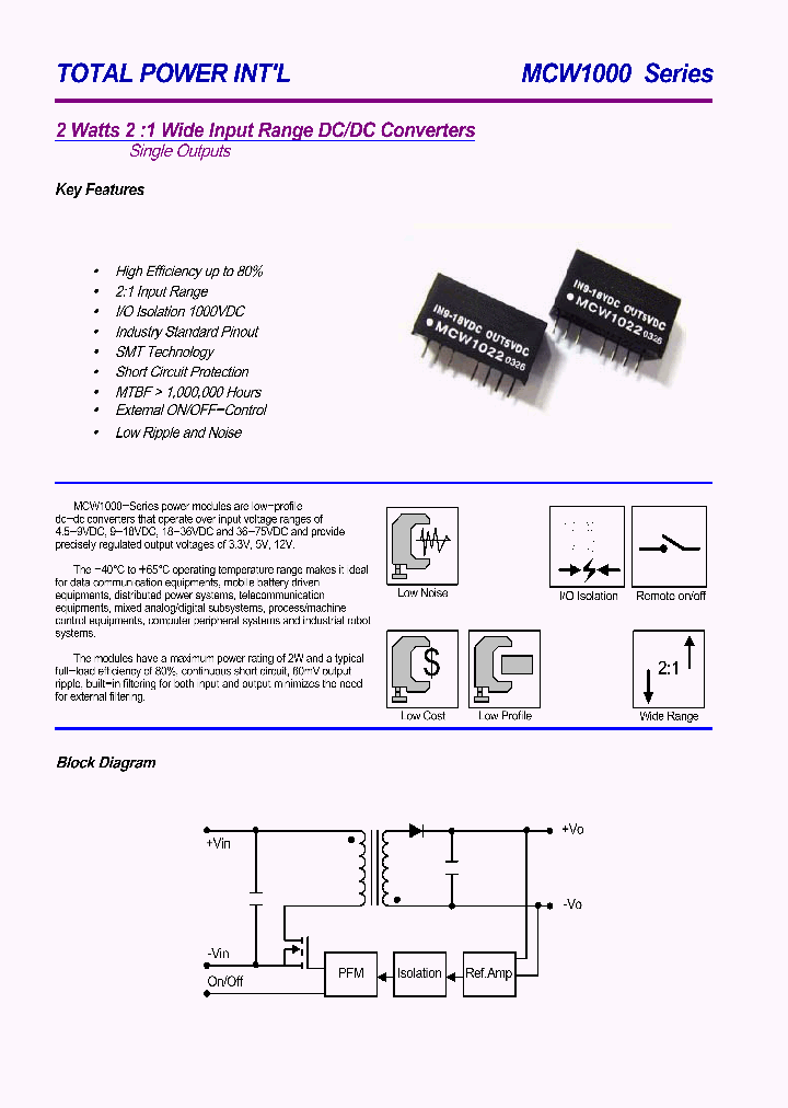 MCW1000_960160.PDF Datasheet