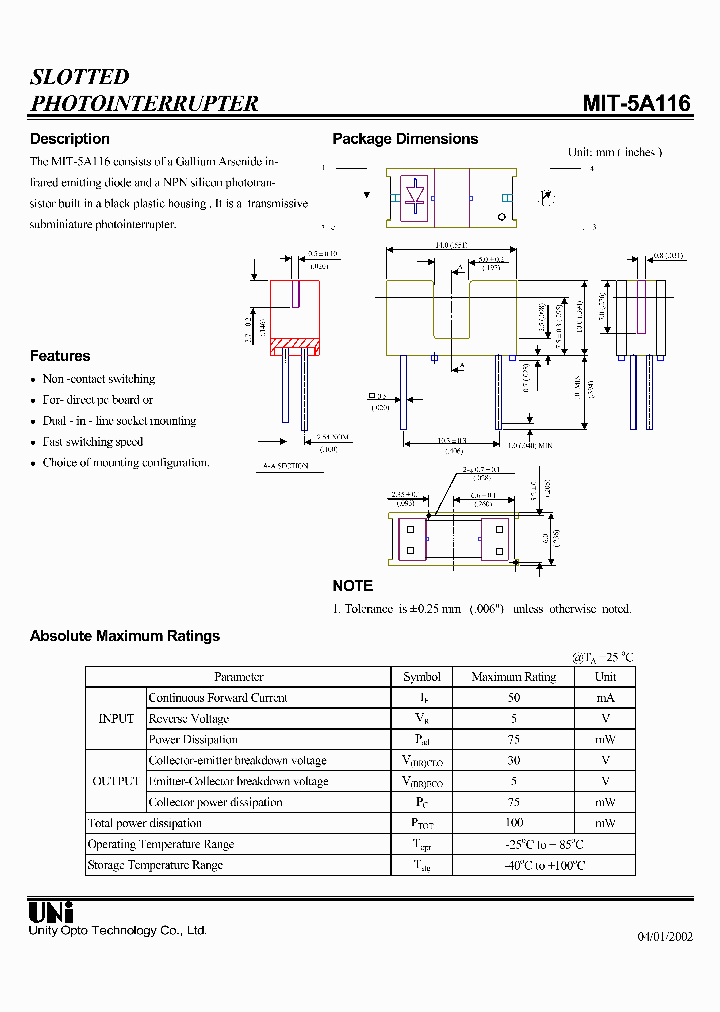 MIT-5A116_812087.PDF Datasheet