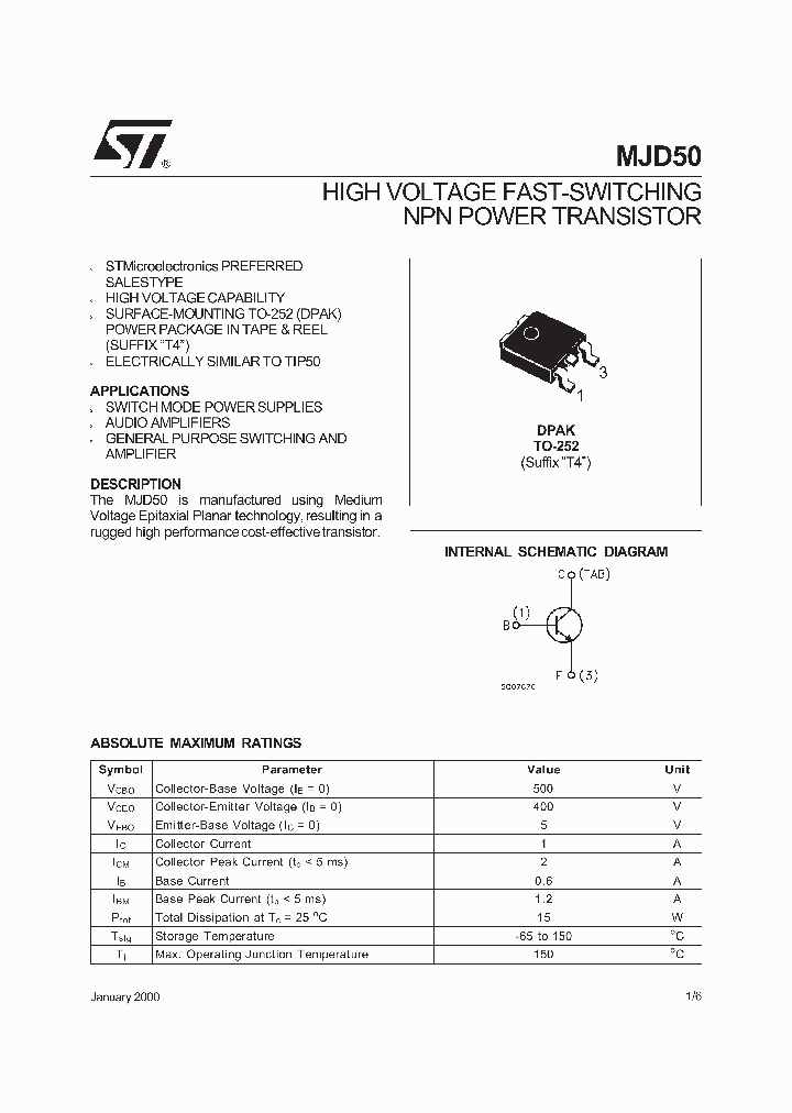MJD50_956128.PDF Datasheet