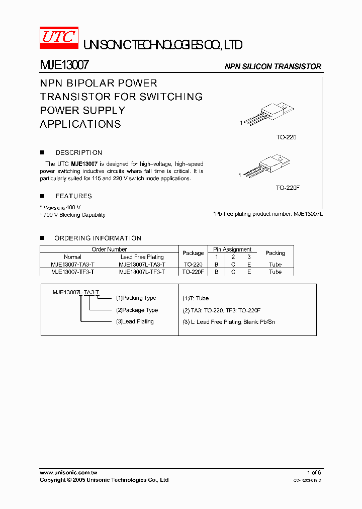 MJE13007-TA3-T_749091.PDF Datasheet