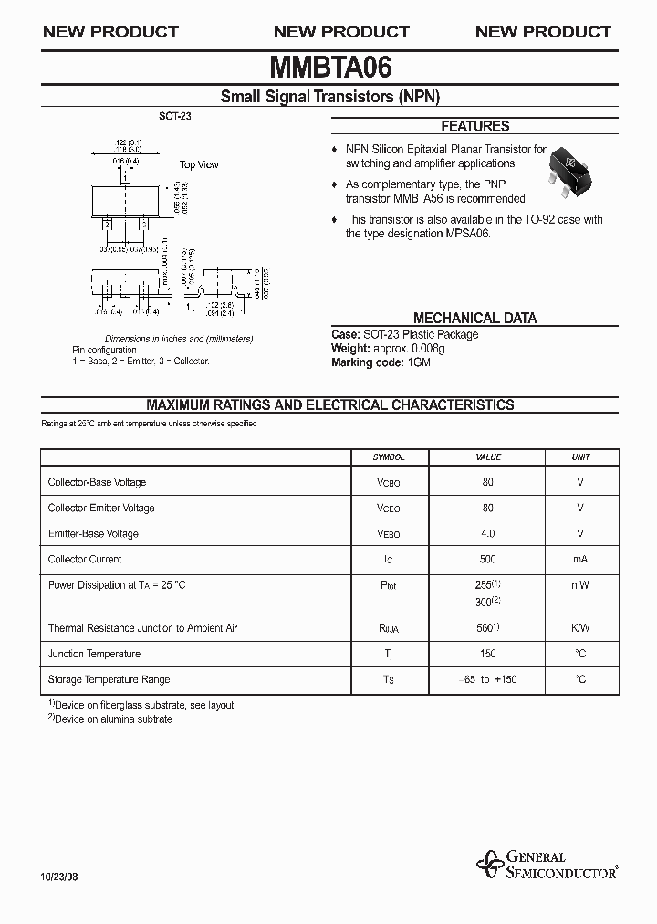 MMBTA06_775125.PDF Datasheet