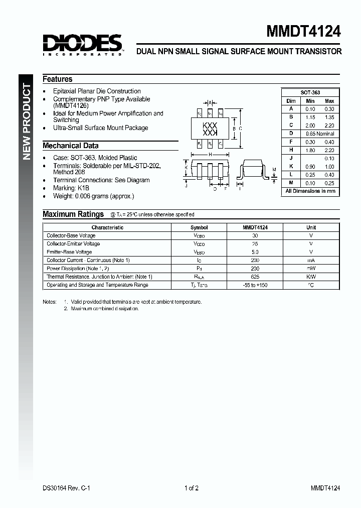 MMDT4124_729830.PDF Datasheet