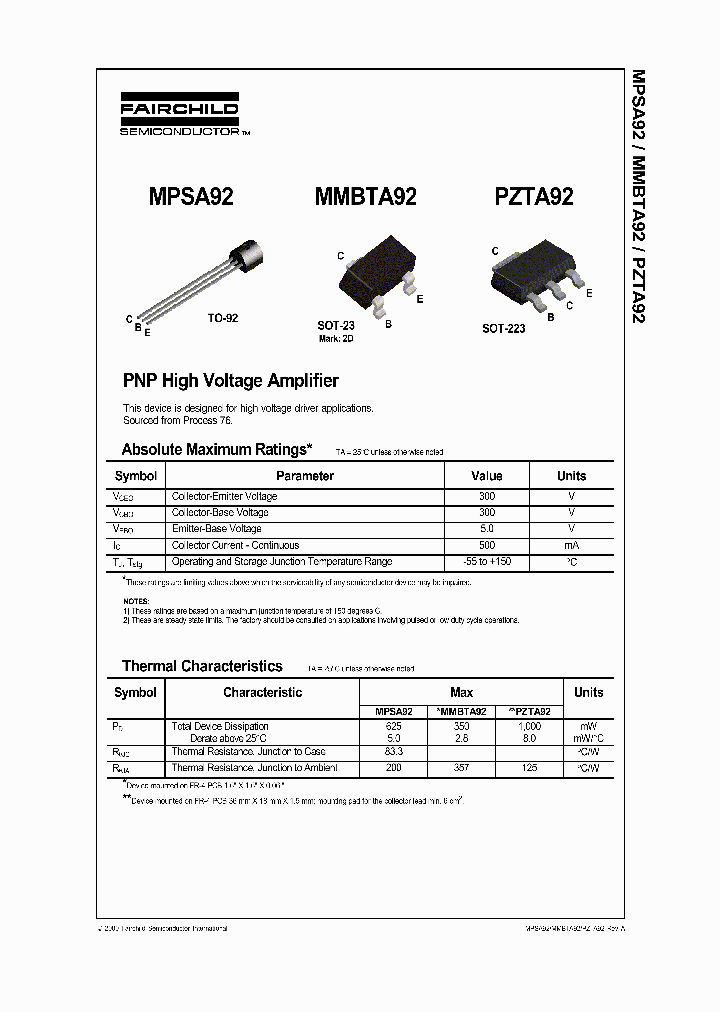 MPSA92_1014407.PDF Datasheet