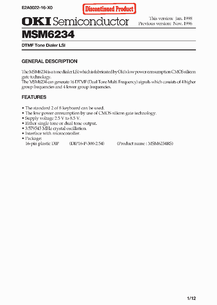 MSM6234_629866.PDF Datasheet