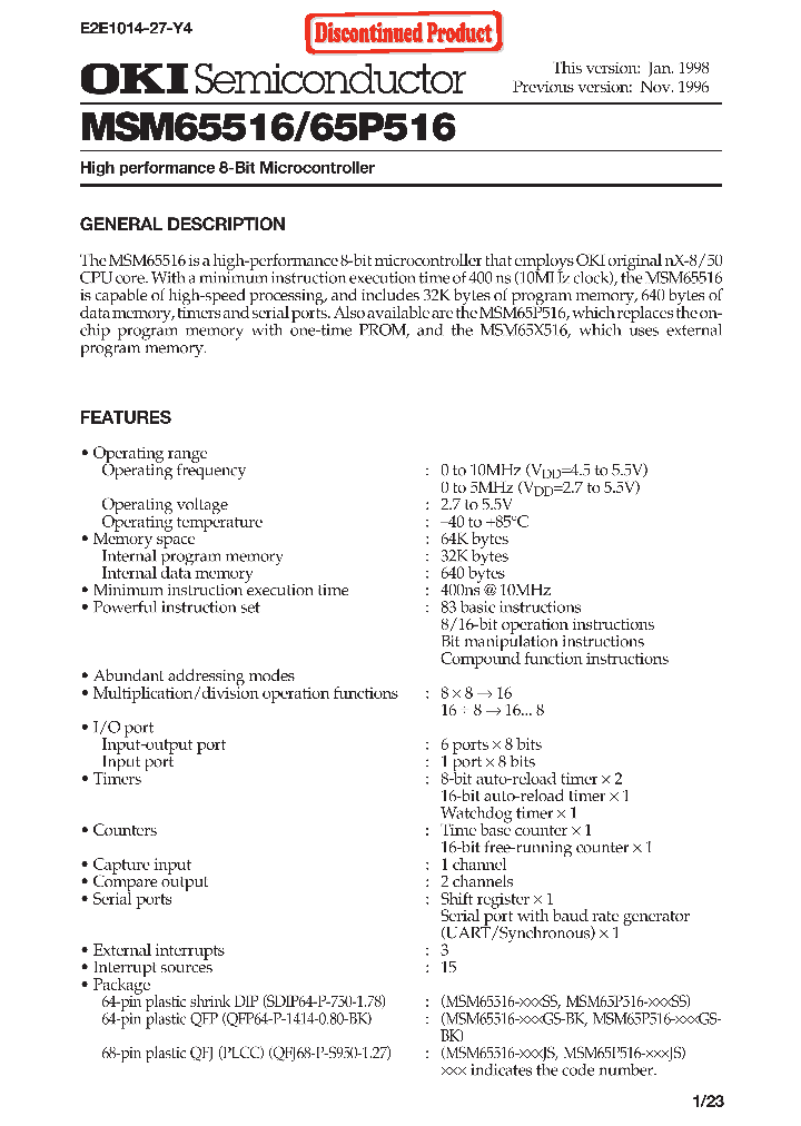 MSM65P516_1016631.PDF Datasheet