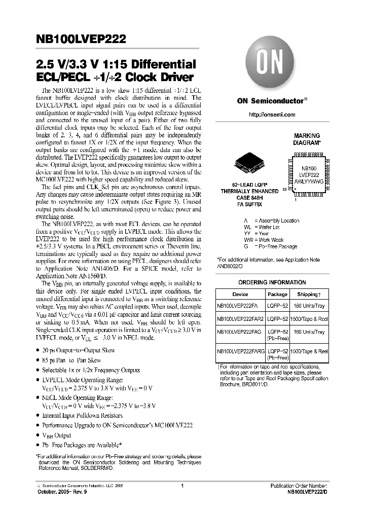 NB100LVEP222FAG_755647.PDF Datasheet
