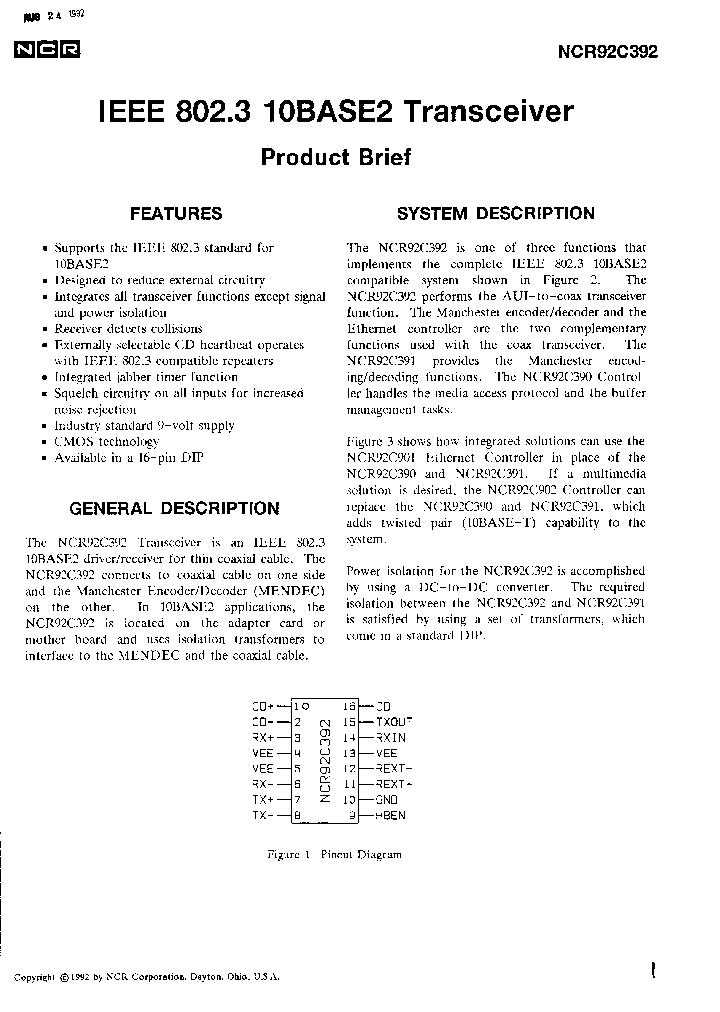 NCR92C392_1009206.PDF Datasheet