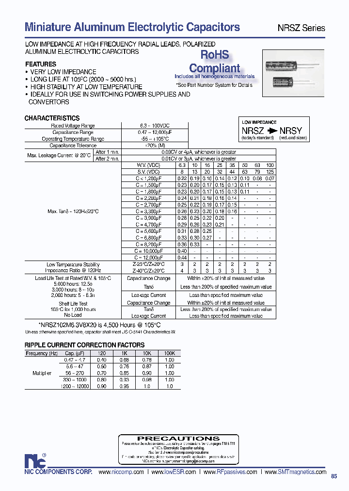 NRSZ101M63V5X11TBF_1057280.PDF Datasheet