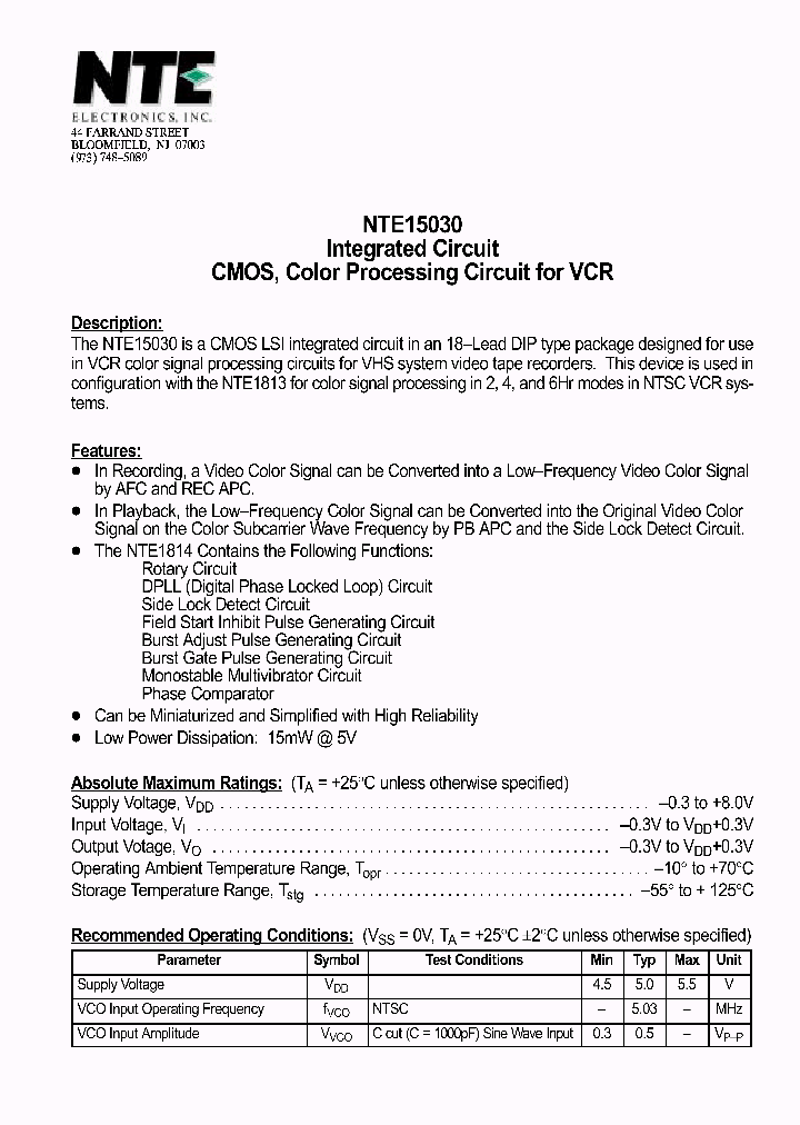 NTE15030_803942.PDF Datasheet