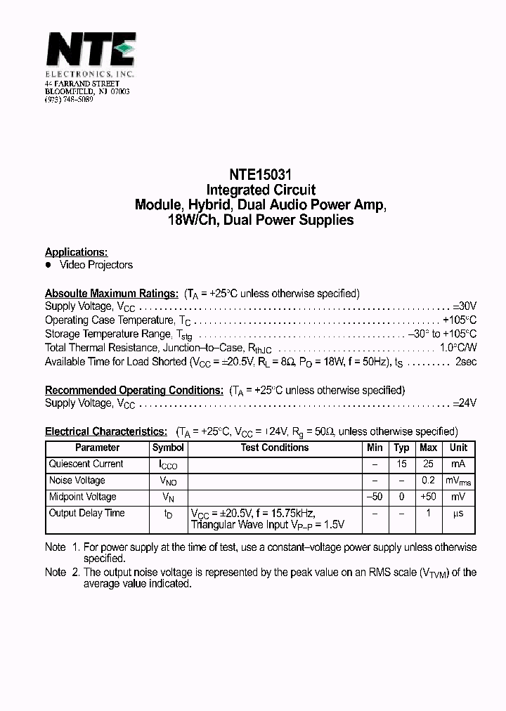 NTE15031_802785.PDF Datasheet