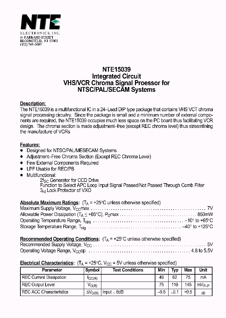 NTE15039_802165.PDF Datasheet
