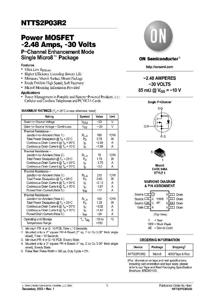 NTTS2P03R2_1016022.PDF Datasheet