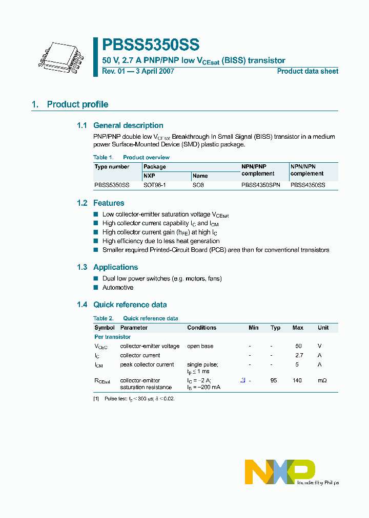 PBSS5350SS_931645.PDF Datasheet
