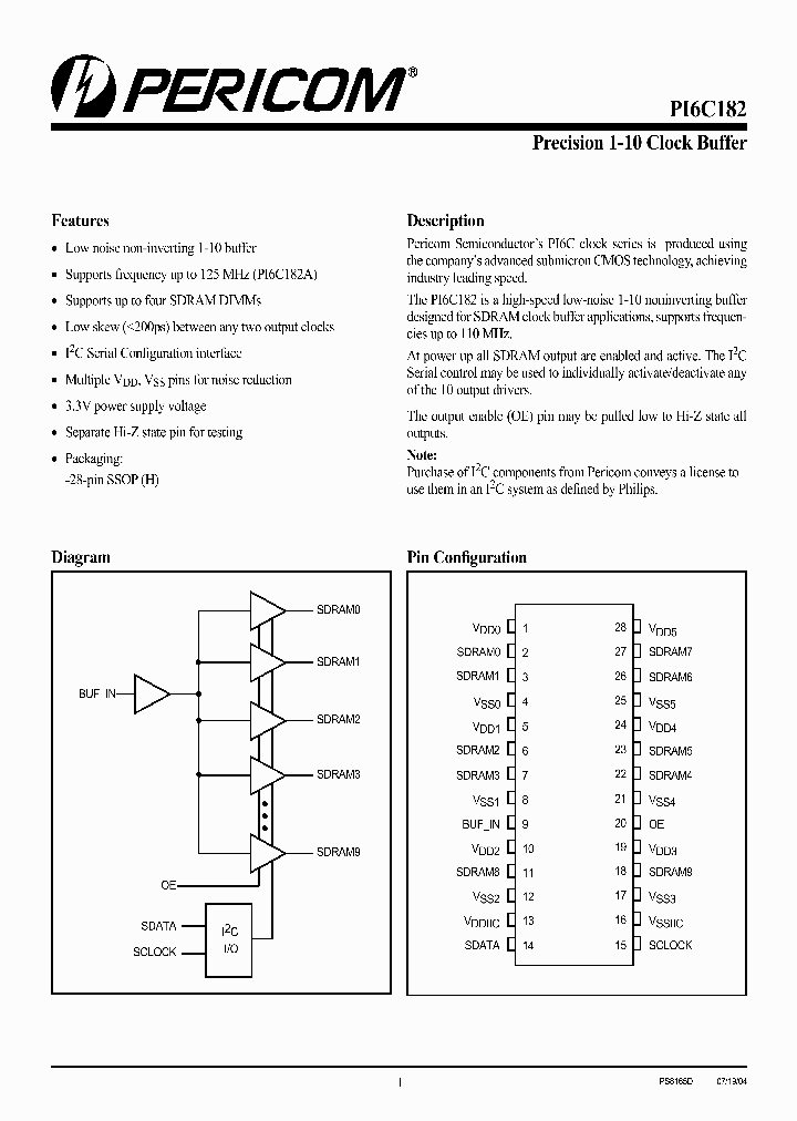 PI6C182_1019895.PDF Datasheet