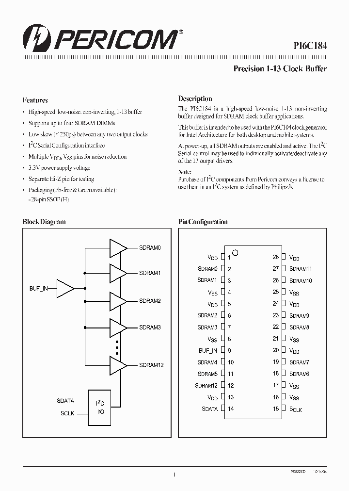 PI6C184_1019898.PDF Datasheet