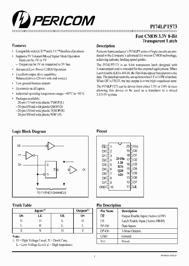 PI74LPT573_892617.PDF Datasheet